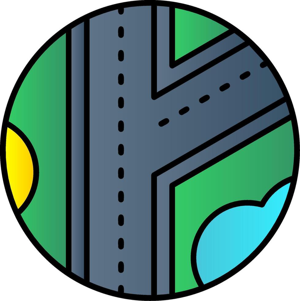 Road Filled Gradient Icon vector