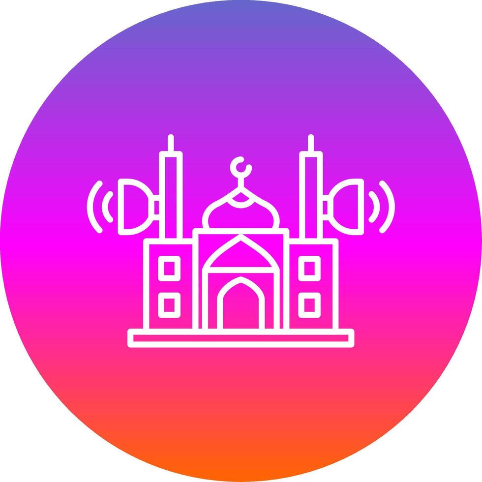 Mosque Speaker Line Gradient Circle Icon vector