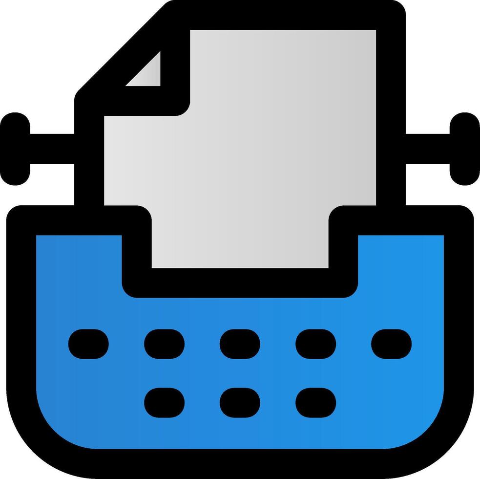 Typewriter Filled Gradient Icon vector