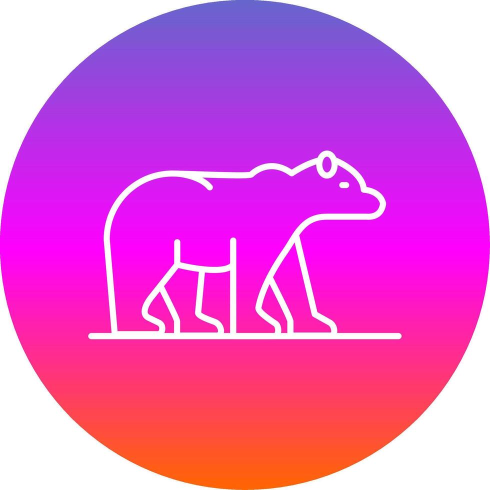 polar oso línea degradado circulo icono vector