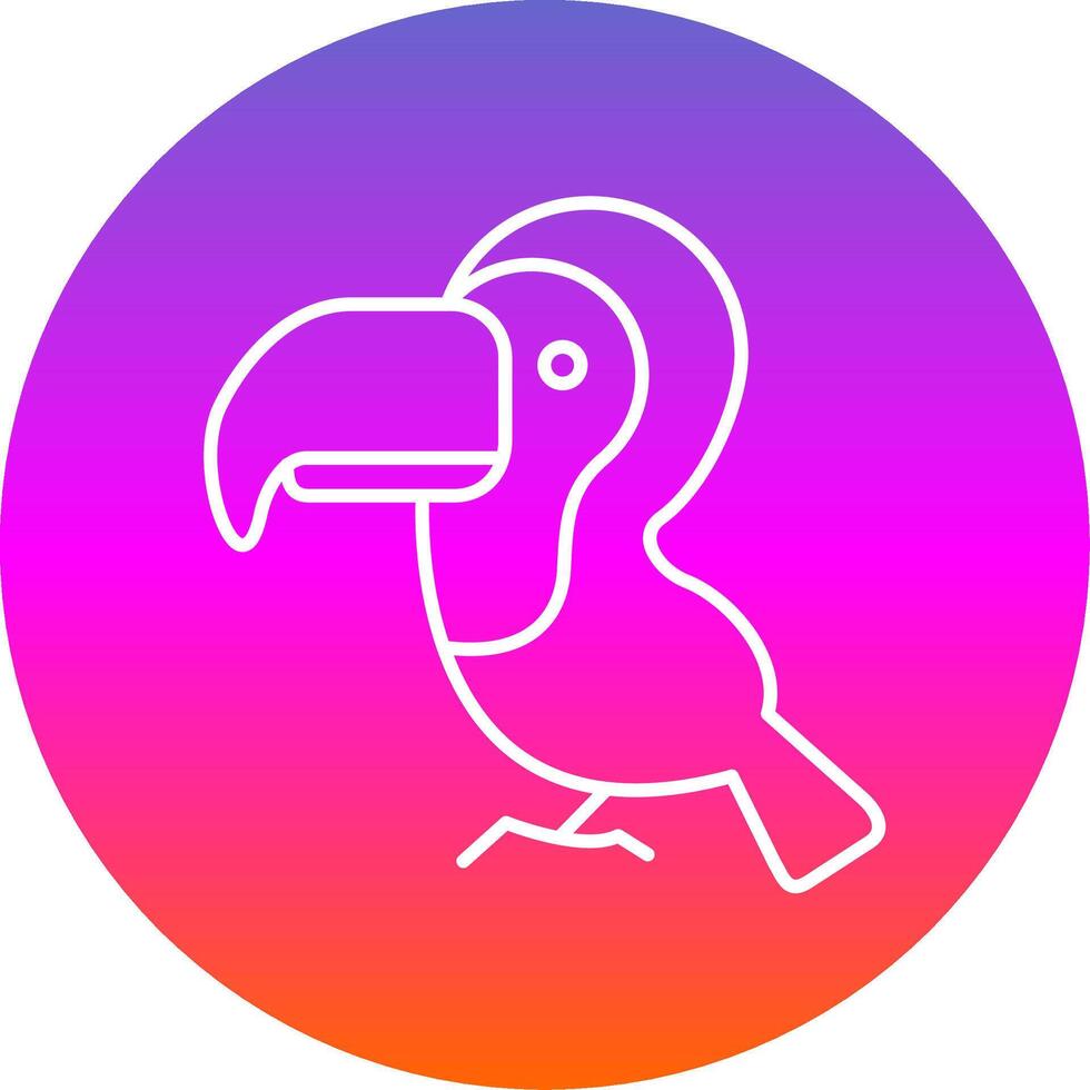 Toucan Line Gradient Circle Icon vector