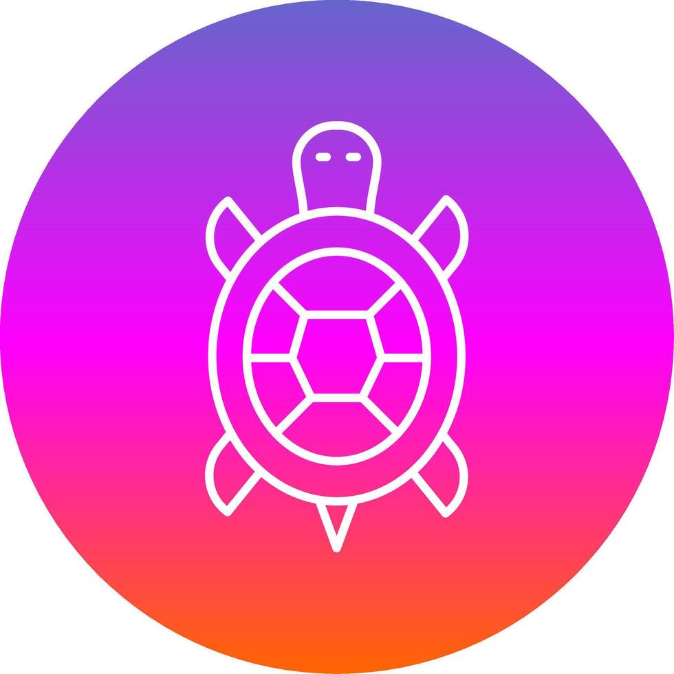 Tortuga línea degradado circulo icono vector