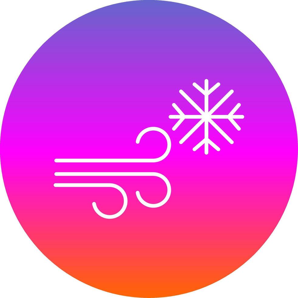 Blizzard Line Gradient Circle Icon vector