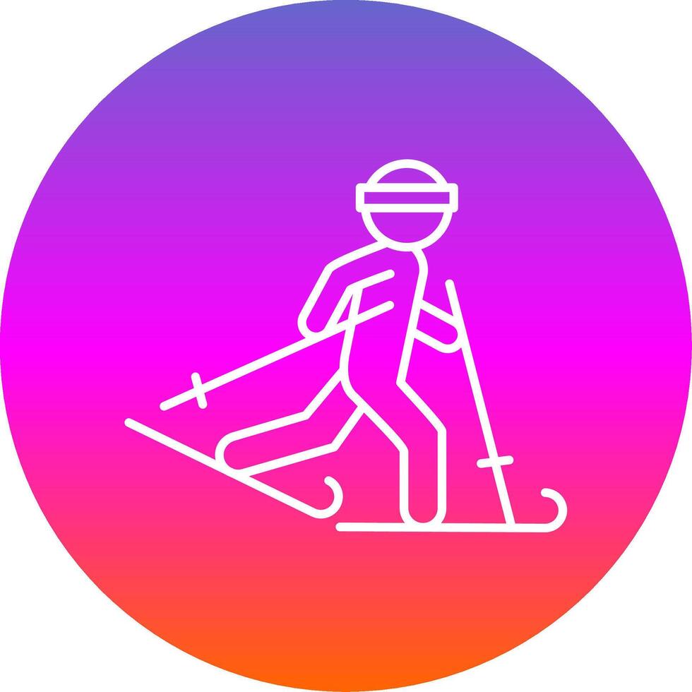 Ski Line Gradient Circle Icon vector