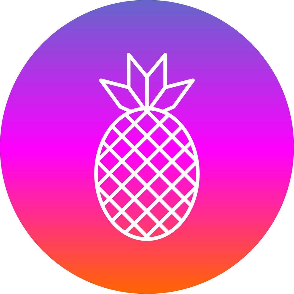 piña línea degradado circulo icono vector