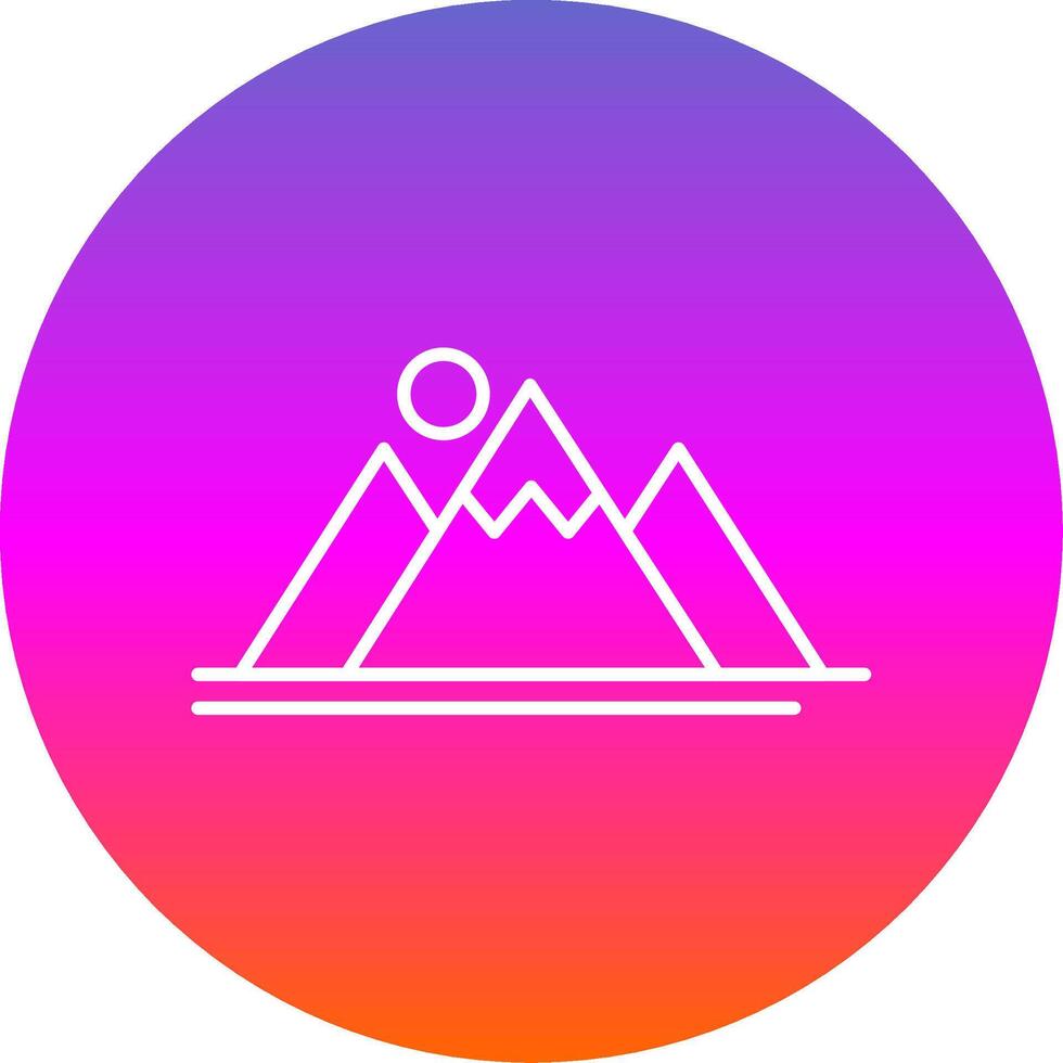 Mountain Line Gradient Circle Icon vector