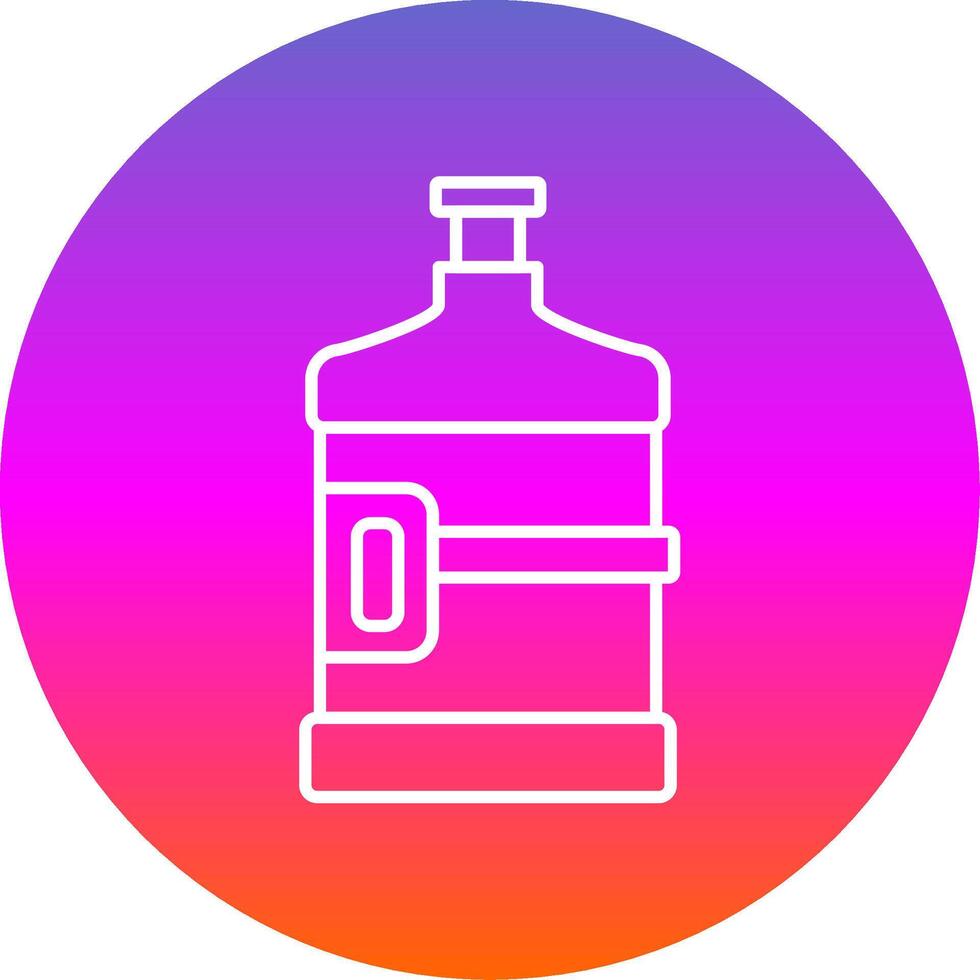 Water Flask Line Gradient Circle Icon vector