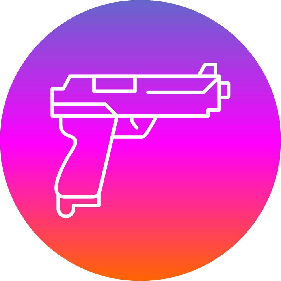pistola línea degradado circulo icono vector