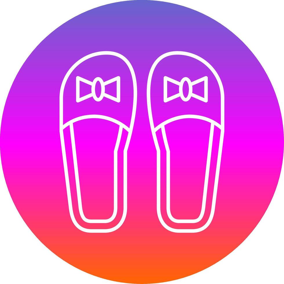 Slippers Line Gradient Circle Icon vector