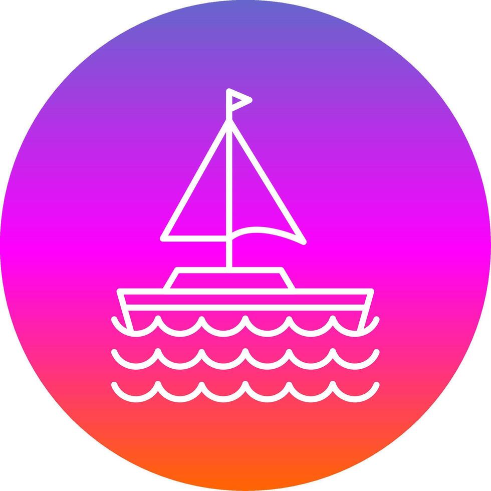 Sail Boat Line Gradient Circle Icon vector