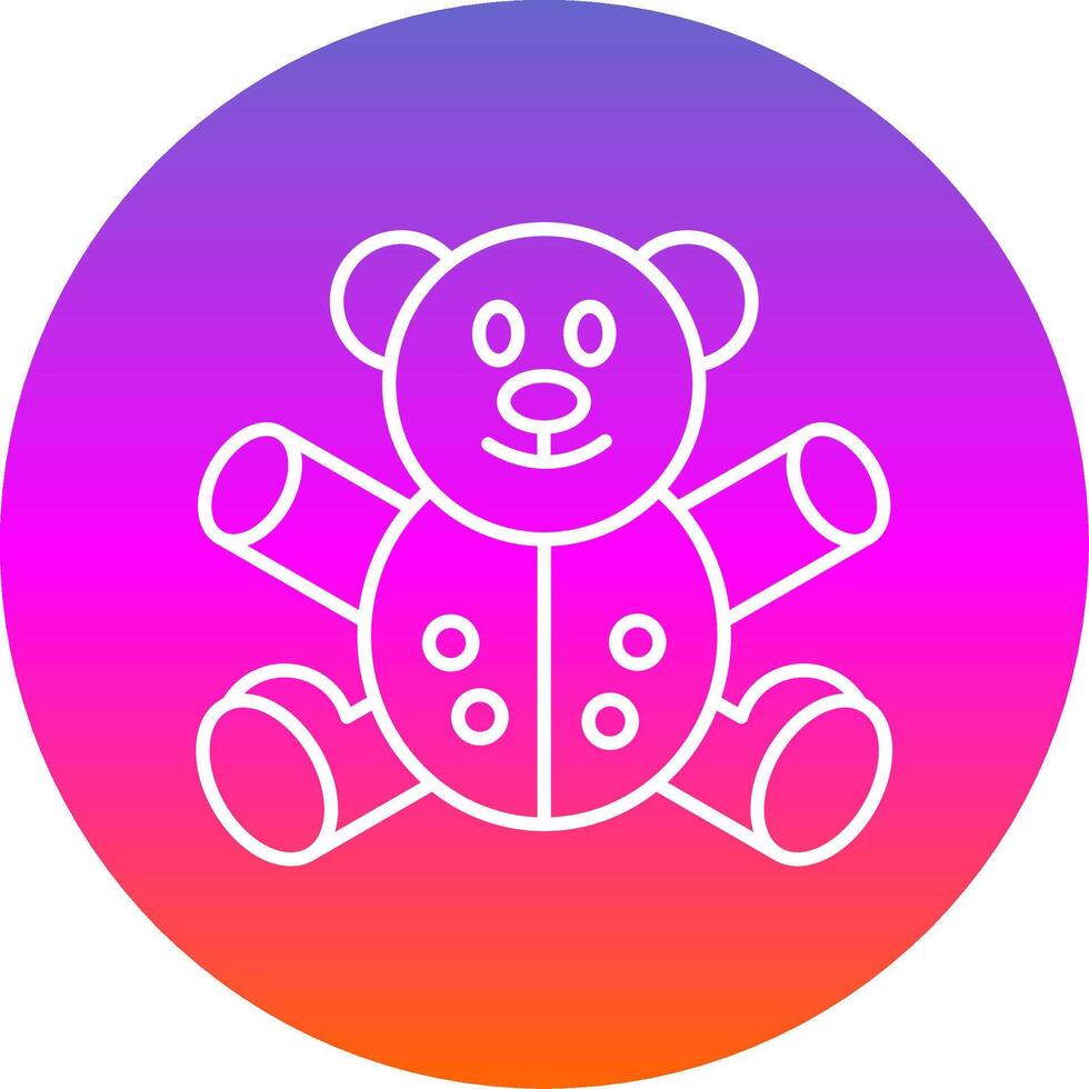 Bear Line Gradient Circle Icon vector