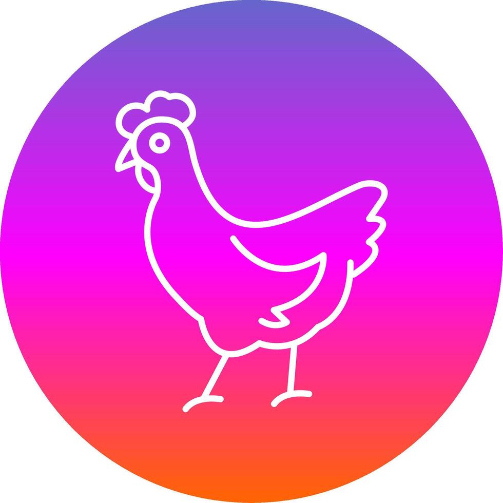 pollo línea degradado circulo icono vector