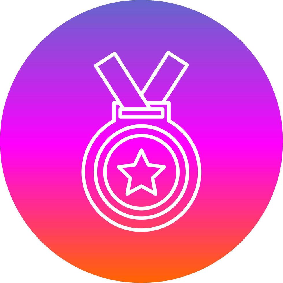 Medal Line Gradient Circle Icon vector