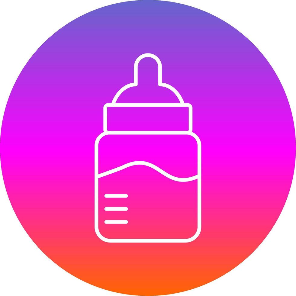bebé botella línea degradado circulo icono vector