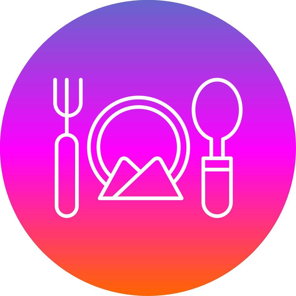 Cutlery Line Gradient Circle Icon vector