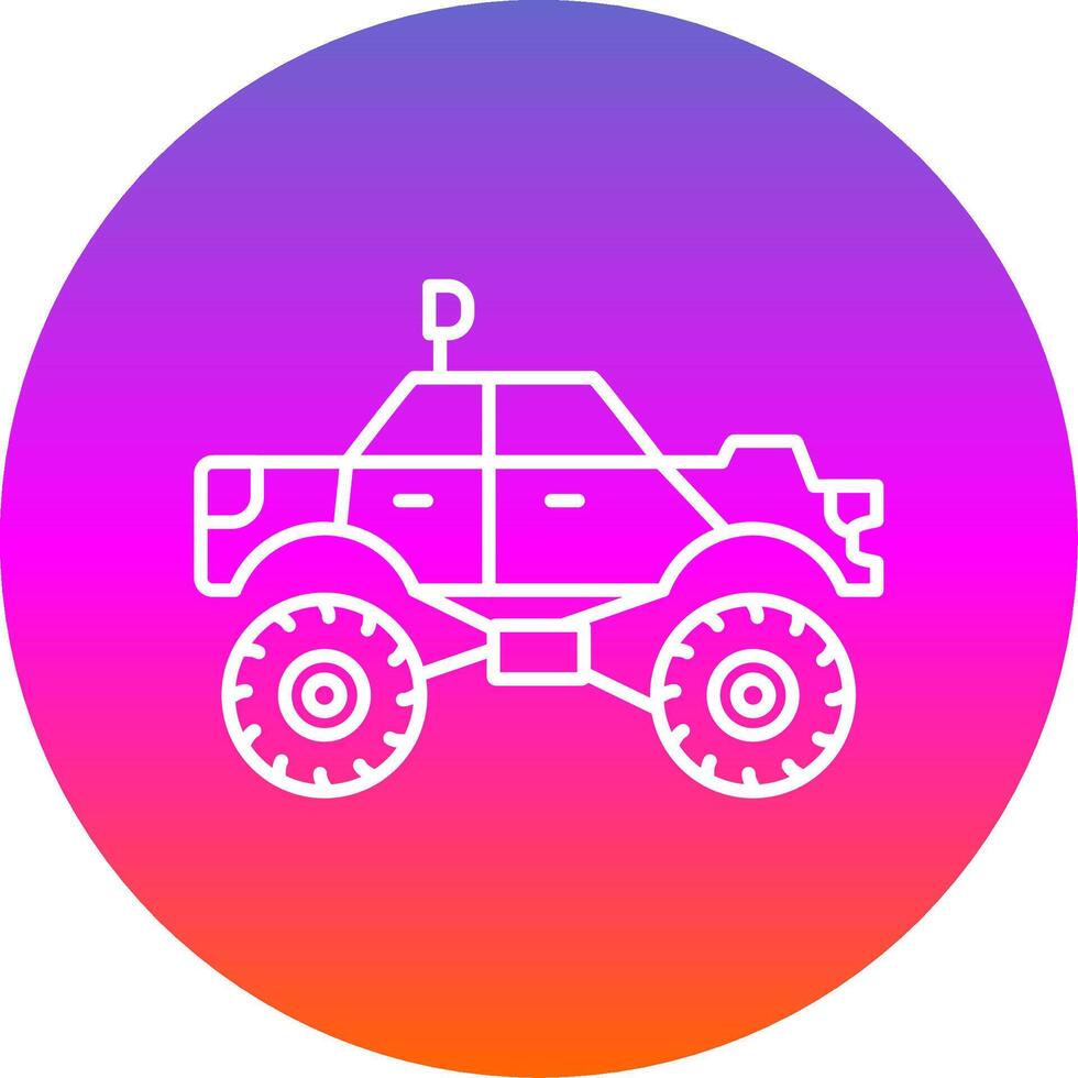 Monster Truck Line Gradient Circle Icon vector