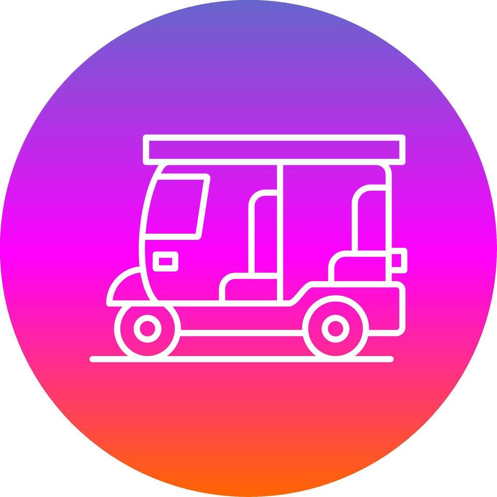 Rickshaw Line Gradient Circle Icon vector