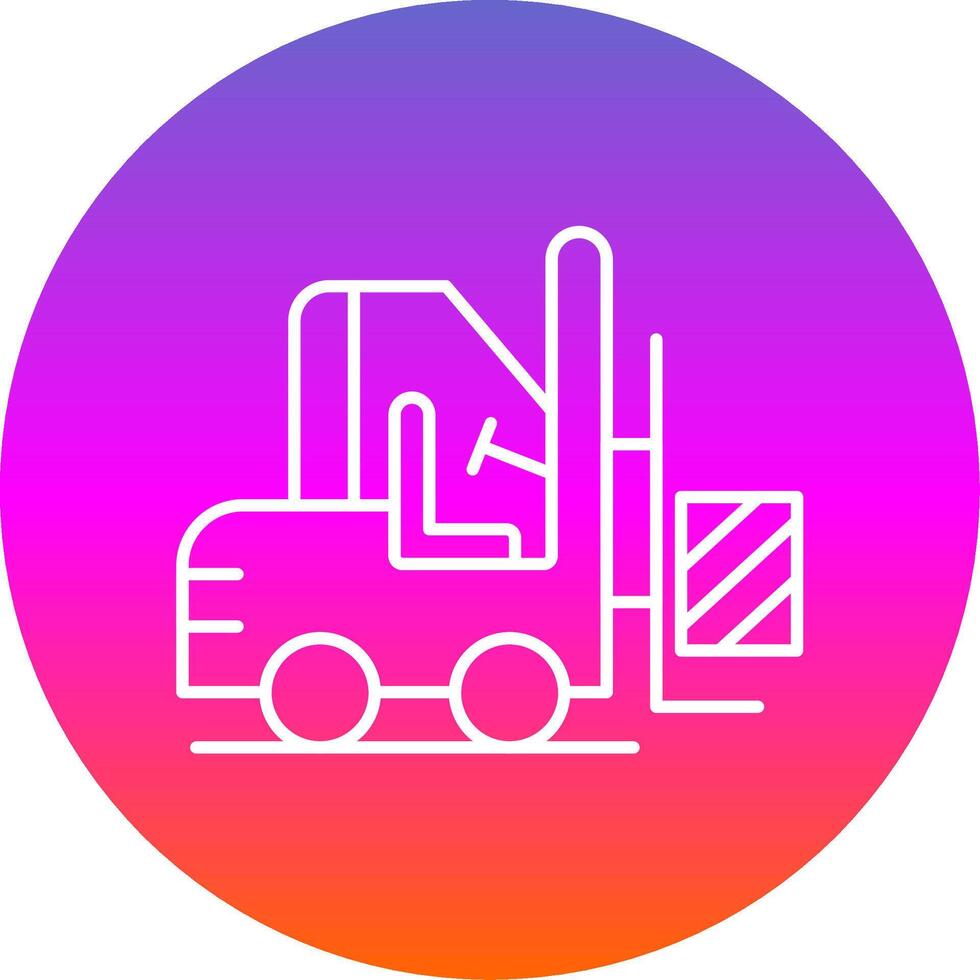 Forklift Line Gradient Circle Icon vector