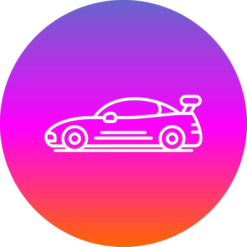 Sports Car Line Gradient Circle Icon vector