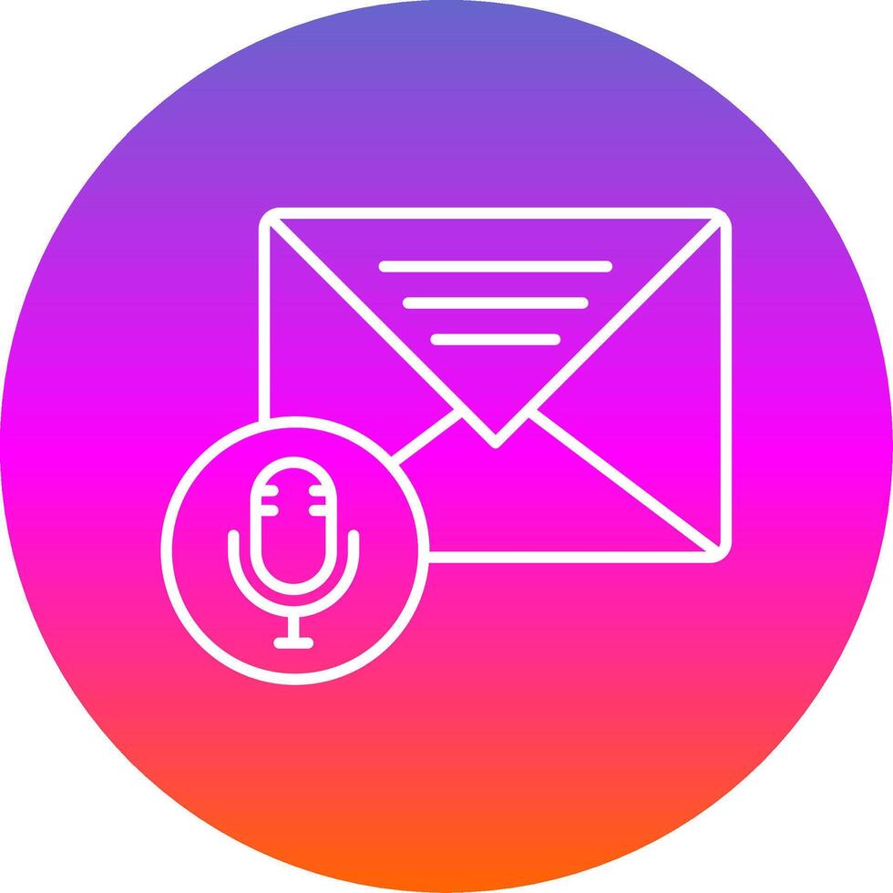 Audio Message Line Gradient Circle Icon vector