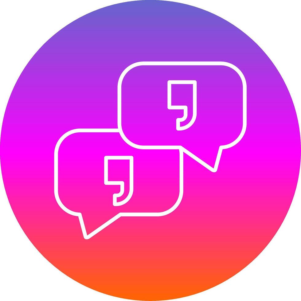 Quotation Line Gradient Circle Icon vector