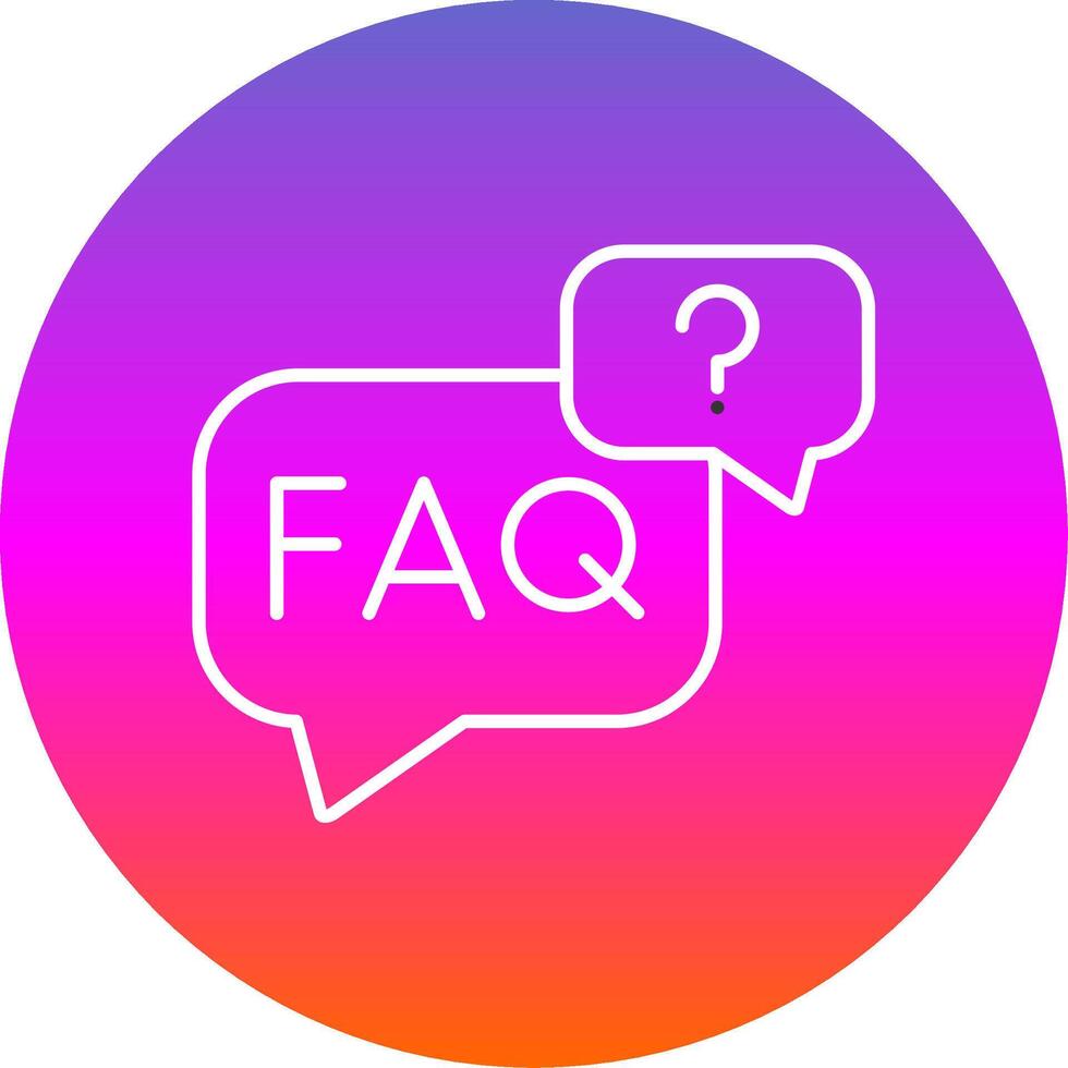Faq Line Gradient Circle Icon vector