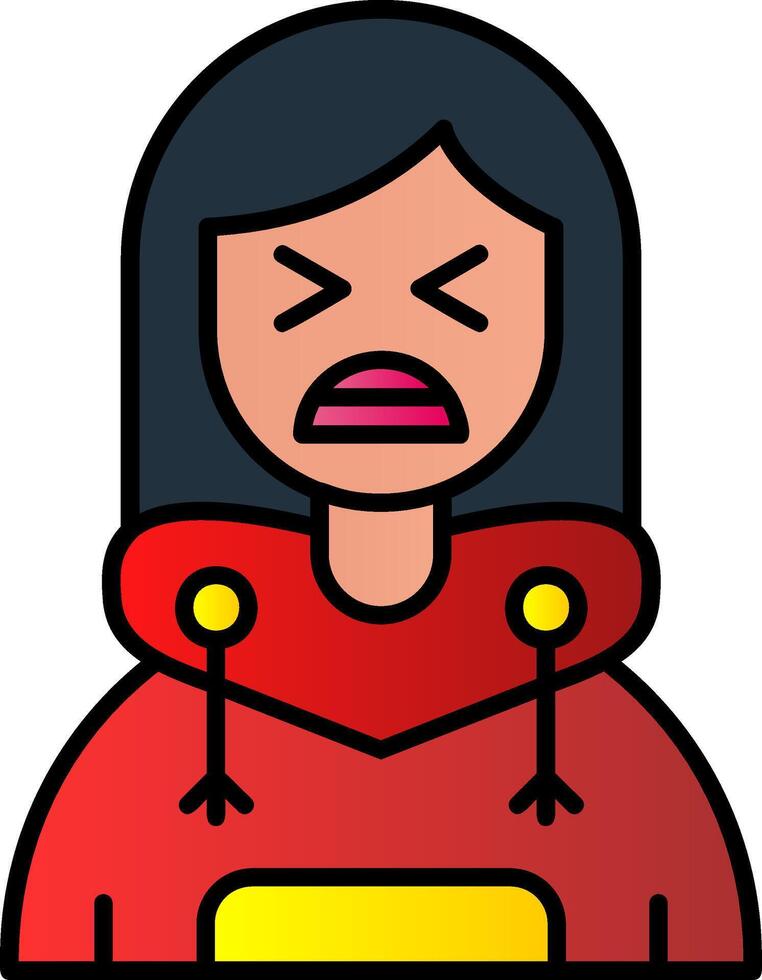 Anguish Filled Gradient Icon vector