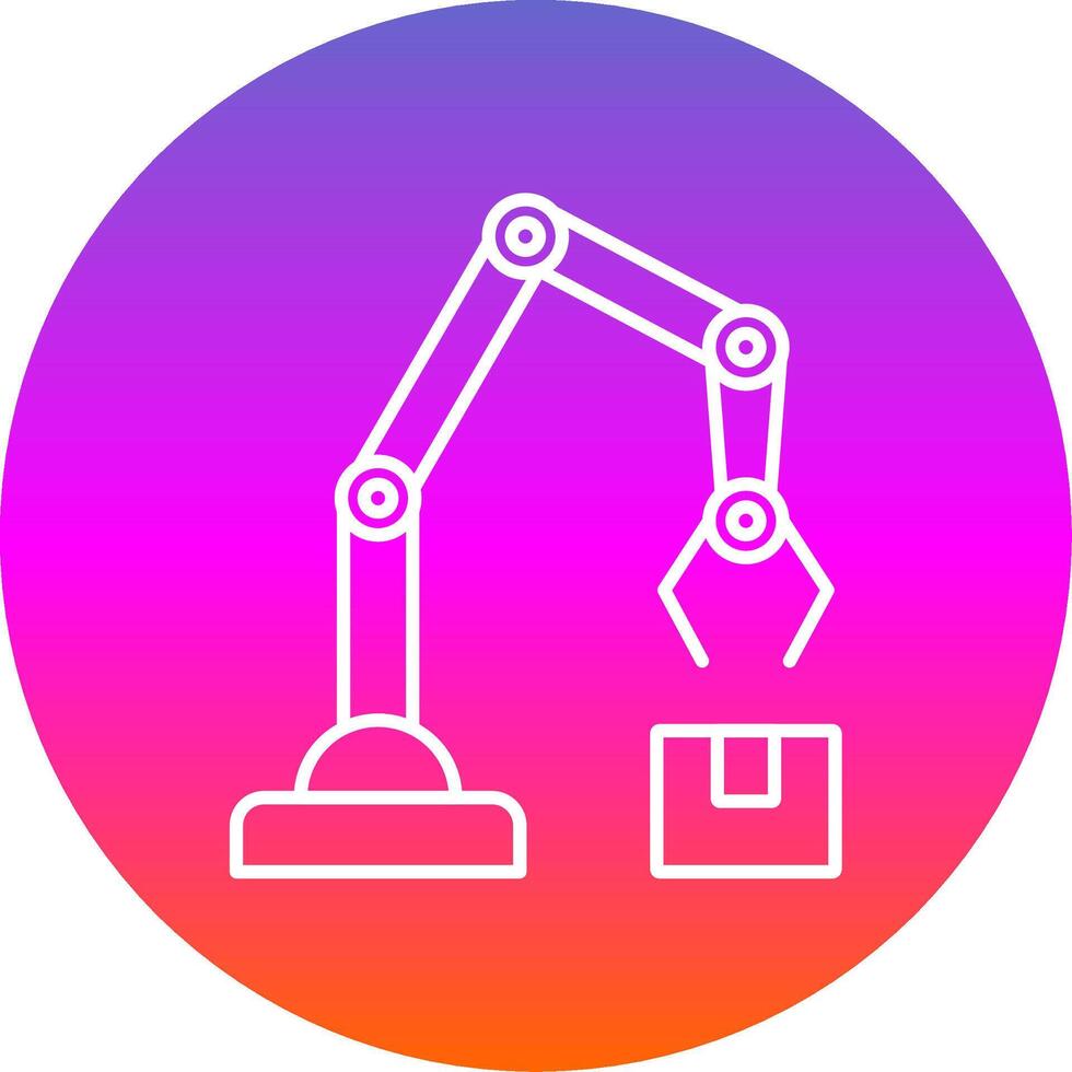 Robotic Arm Line Gradient Circle Icon vector