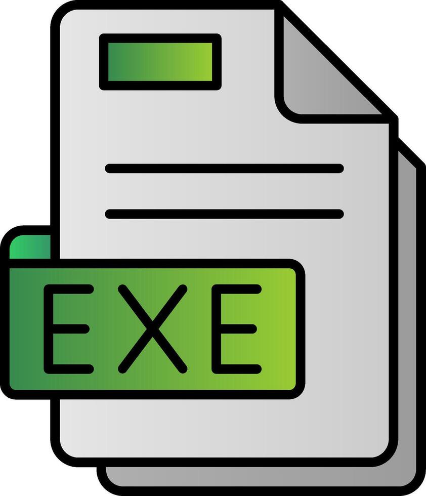 exe lleno degradado icono vector