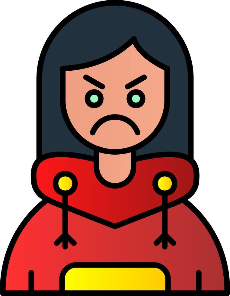 Angry Filled Gradient Icon vector