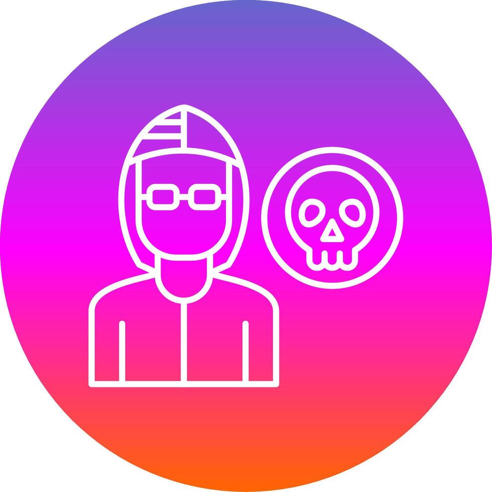 Robber Line Gradient Circle Icon vector