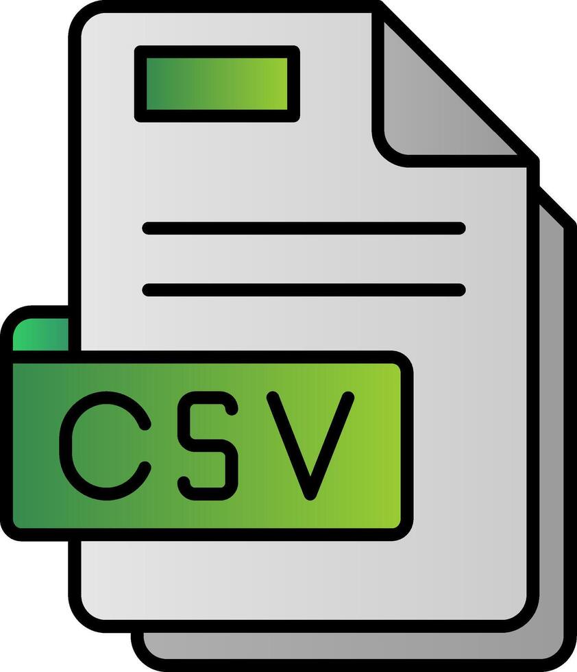 csv lleno degradado icono vector