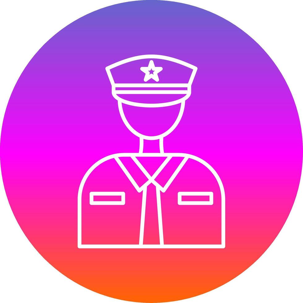 Officer Line Gradient Circle Icon vector