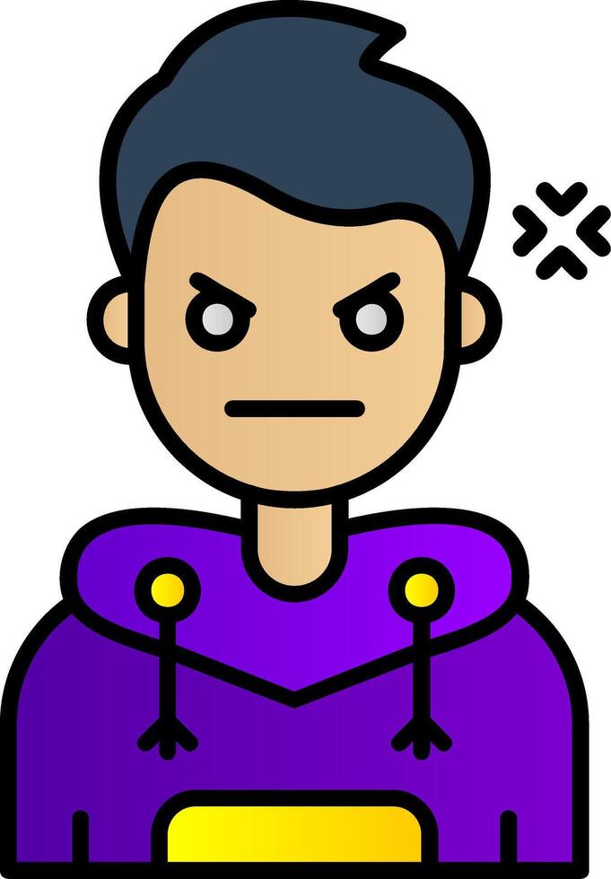 Angry Filled Gradient Icon vector