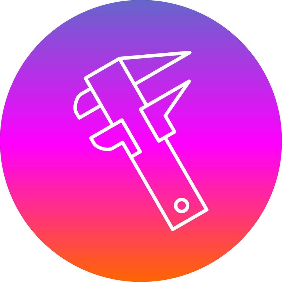 Caliper Line Gradient Circle Icon vector
