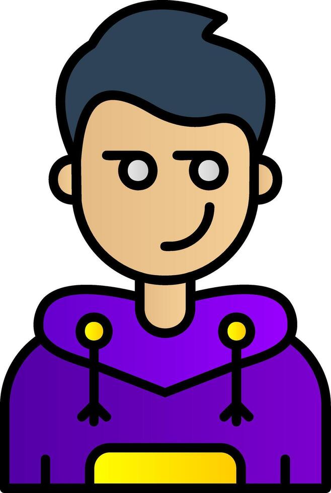Smirking Filled Gradient Icon vector