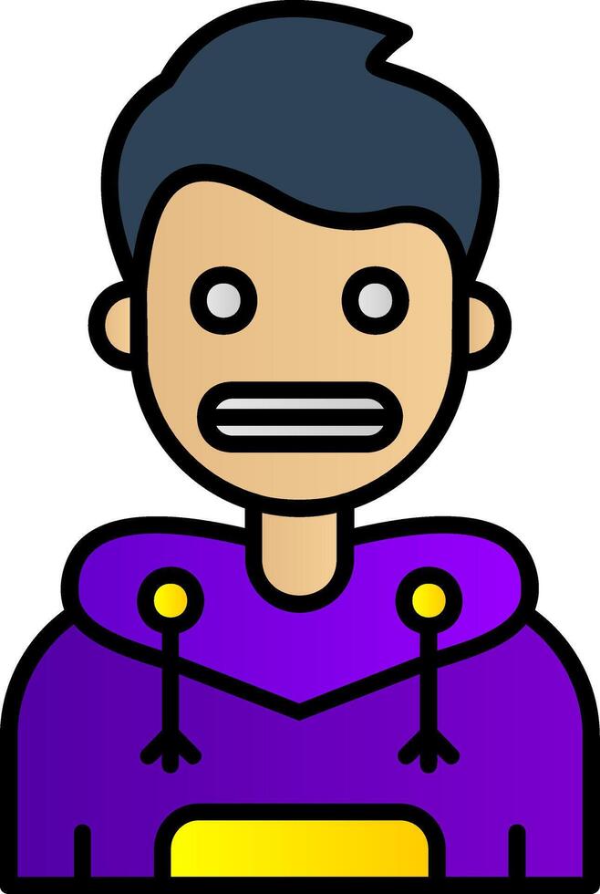 Shocked Filled Gradient Icon vector