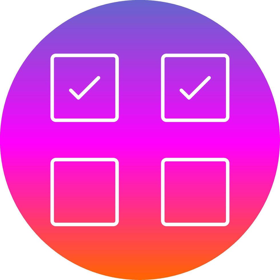 Check Box Line Gradient Circle Icon vector