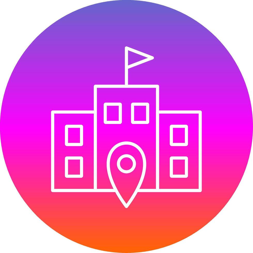 Polling Place Line Gradient Circle Icon vector