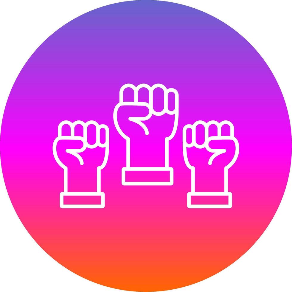 Protest Line Gradient Circle Icon vector