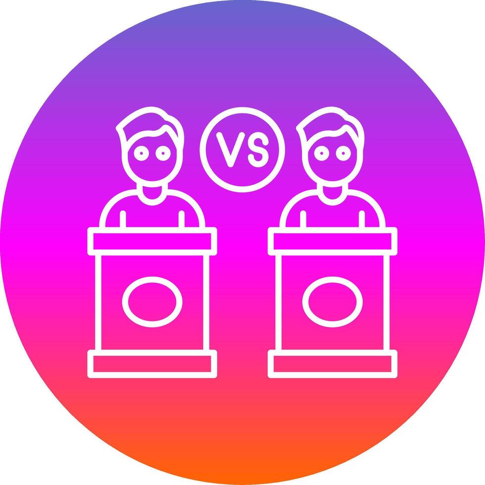 Debate Line Gradient Circle Icon vector