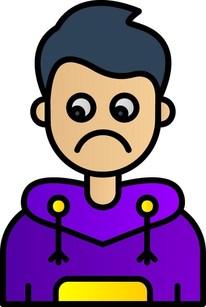 Sad Filled Gradient Icon vector