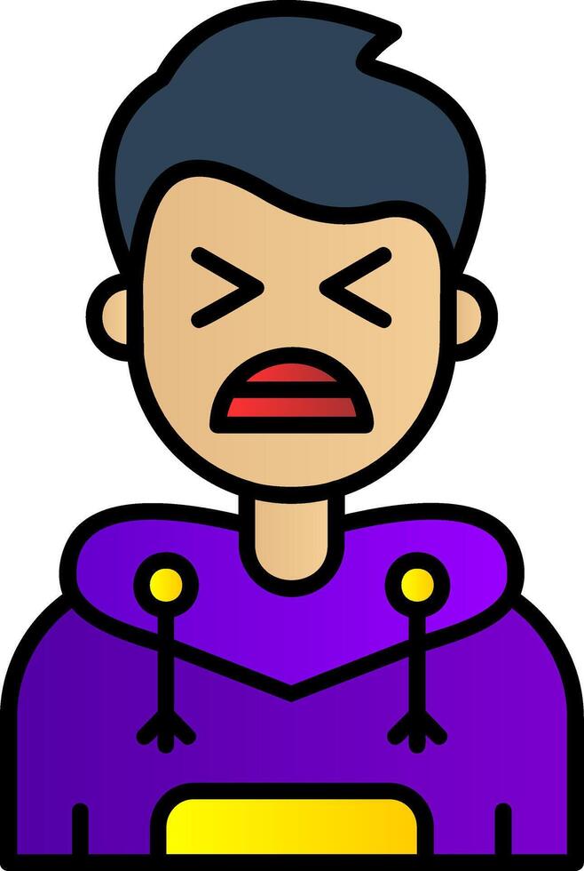 Anguish Filled Gradient Icon vector