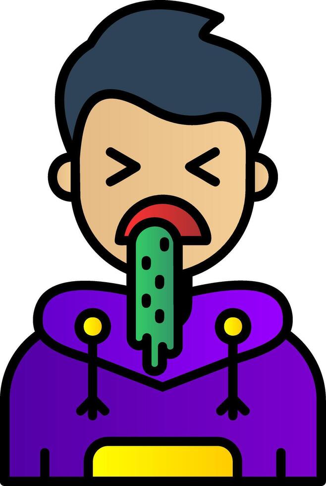 Vomit Filled Gradient Icon vector