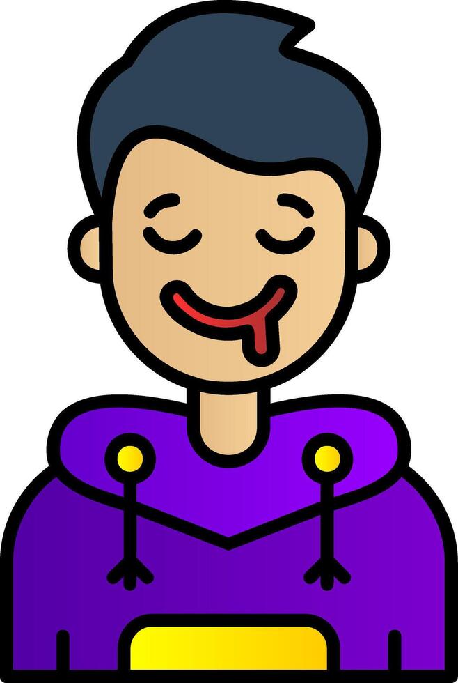 Drooling Filled Gradient Icon vector