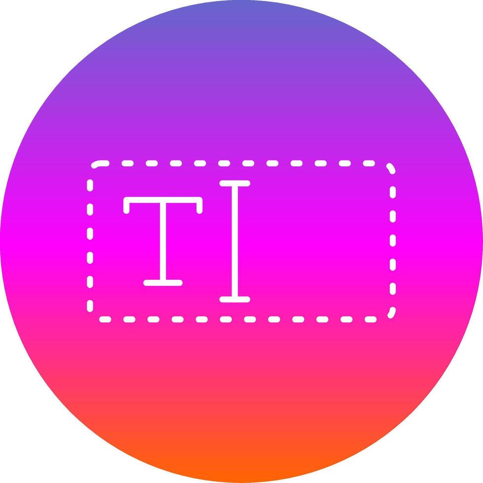 Text Box Line Gradient Circle Icon vector