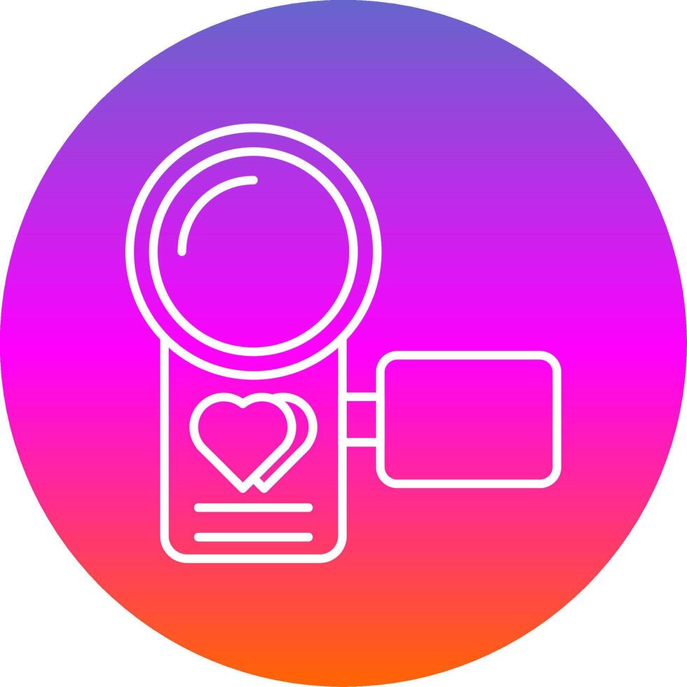 Video Camera Line Gradient Circle Icon vector