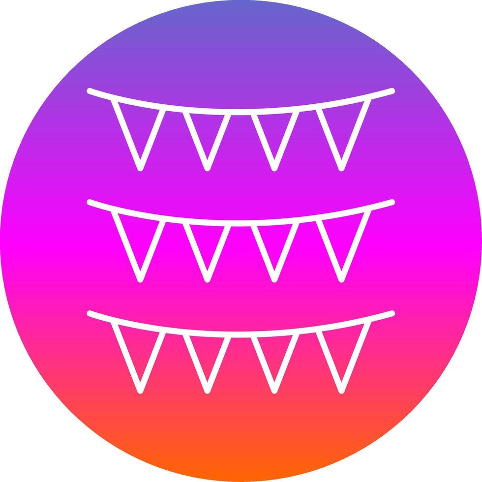 Bunting Line Gradient Circle Icon vector
