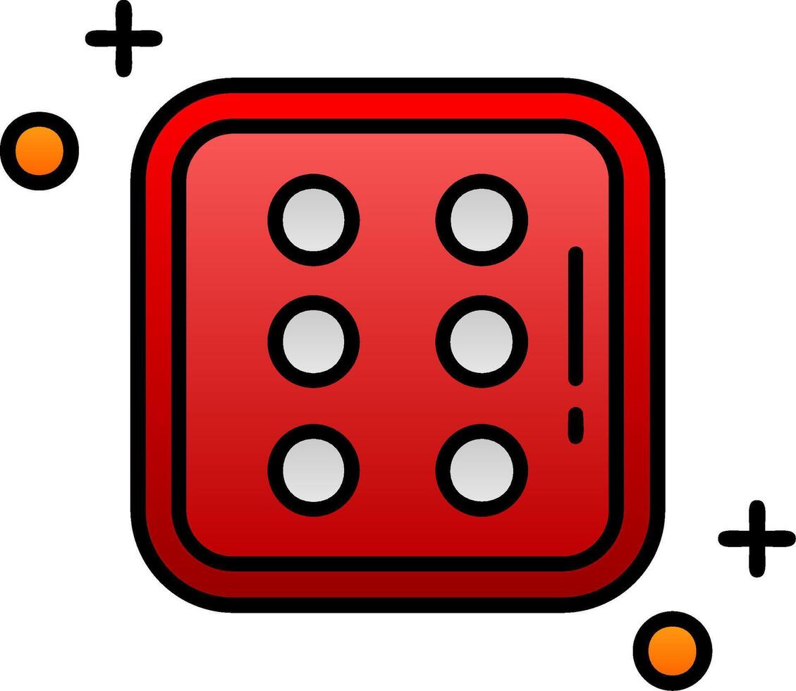 Dice six Filled Gradient Icon vector