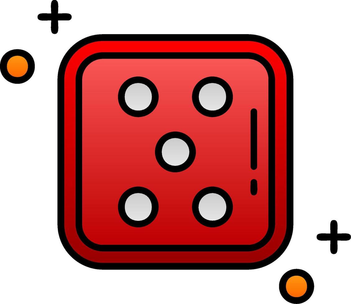 Dice five Filled Gradient Icon vector